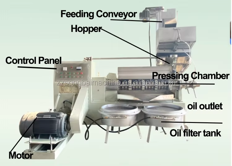 Pellet Machinery, Crusher, Mixer, Cooler, Packing MachineScrew Oil Press ZS-ZY 150