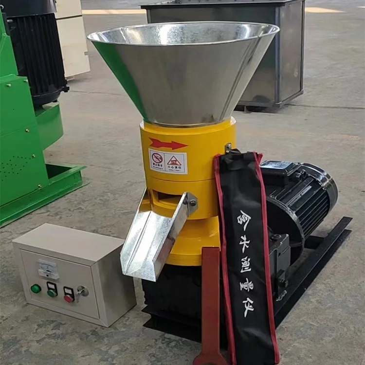 Pellet Machinery, Crusher, Mixer, Cooler, Packing MachineFlat Die Wood Pellet Machine SKJ200